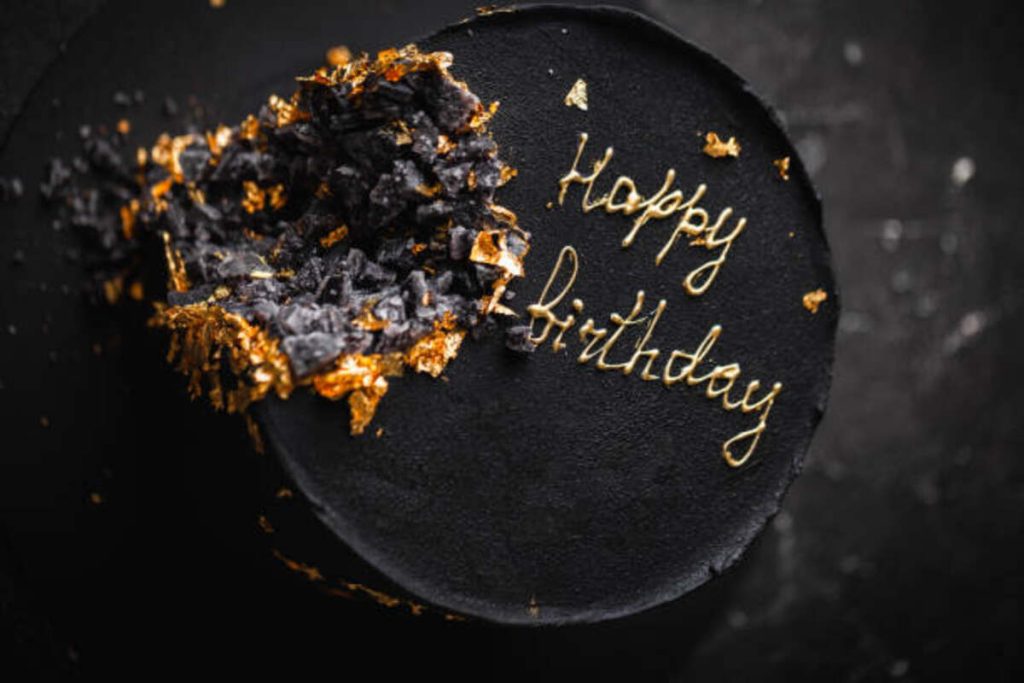 Black and Gold Drip Cake